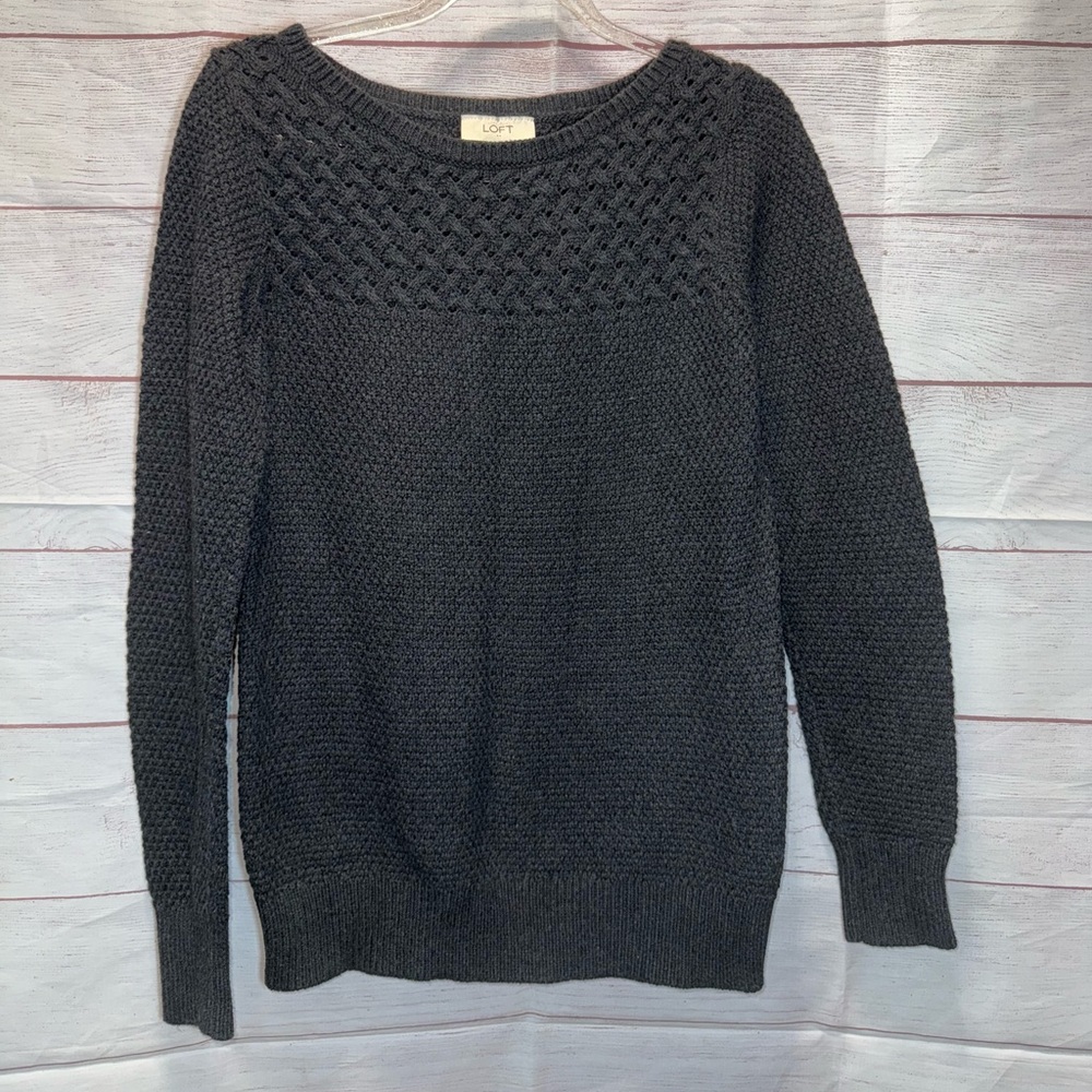 LOFT Basketweave Textured Tunic Sweater Size XS